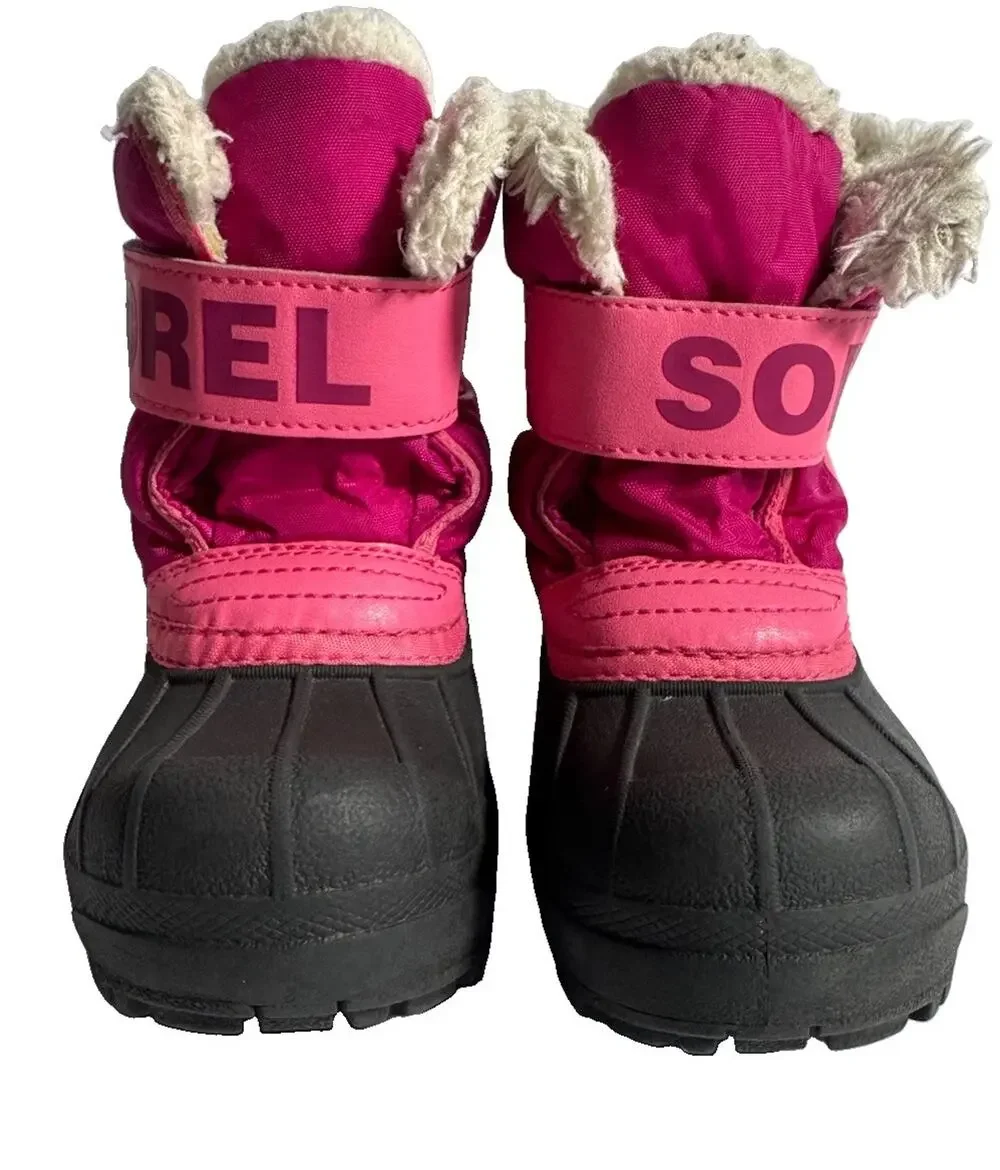 Sorel Snow Commander Toddler Winter Boots Pink Purple Black Waterproof Size 7